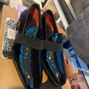 Men’s 9.5 TOM FORD PATENT leather web strap